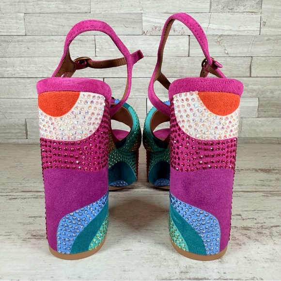 Kurt Geiger London SZ 37 Kensington Glitz Wavy Rhinestone
Platform Sandals New - Picture 7 of 12